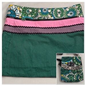 Zand Amsterdam green multicolor reversible skirt & bonus matching crossbody bag